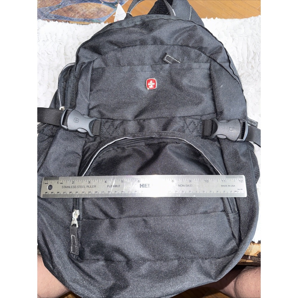 NWT Swiss‎ Gear By Wenger #9350  Backpack Black & Black NEW. 5279